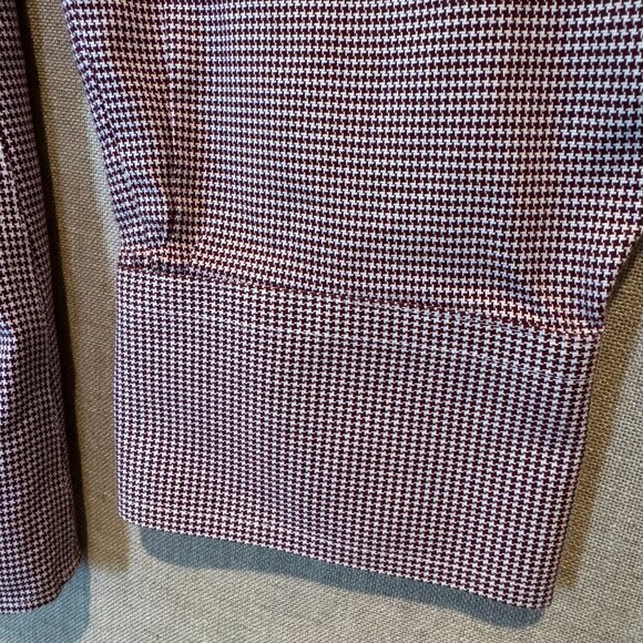 Brooks Brothers 1818 Regent Non-Iron Shirt Burgundy Micro Houndstooth 17 6/7 - Picture 9 of 10